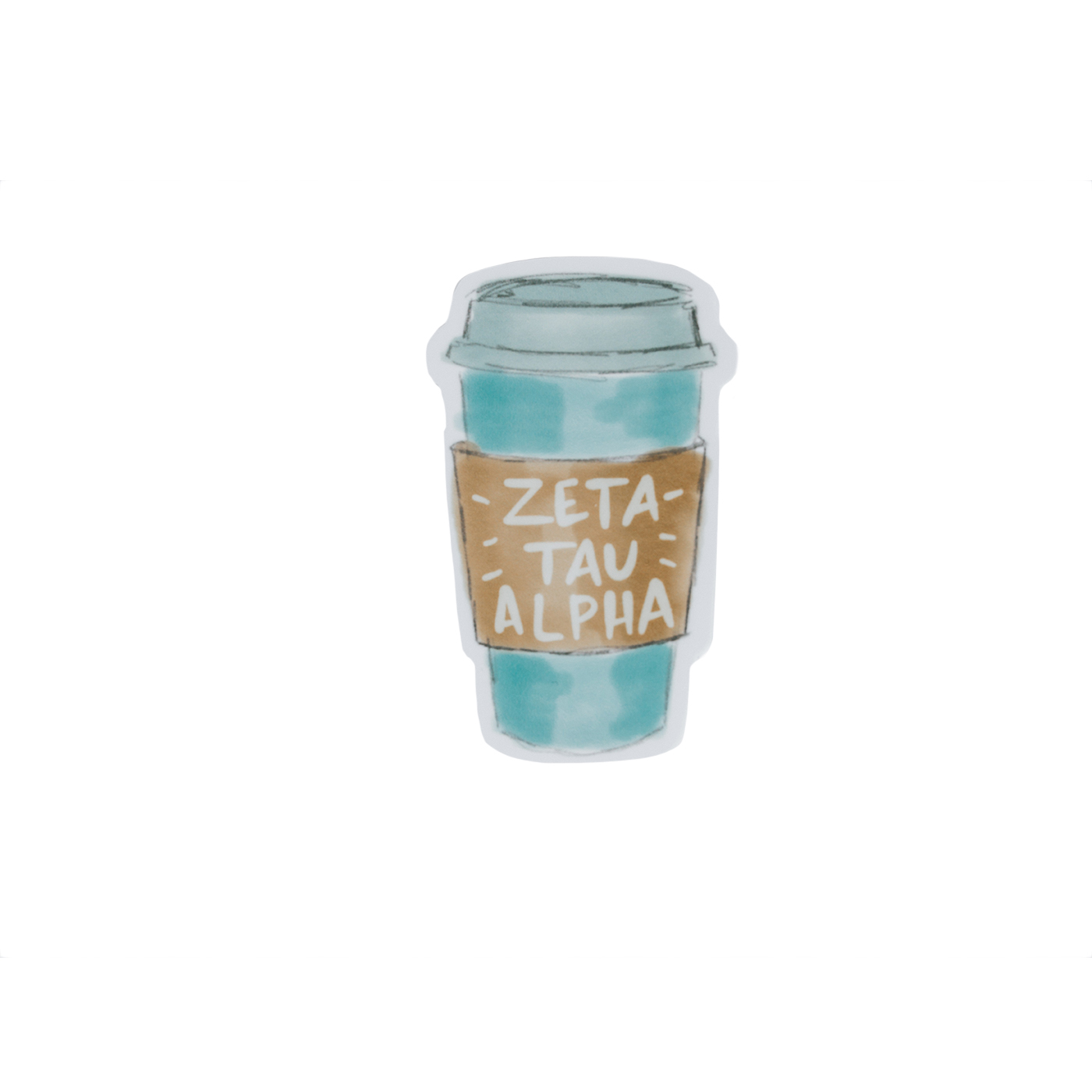 Zeta Tau Alpha Coffee Cup Die Cut Sticker