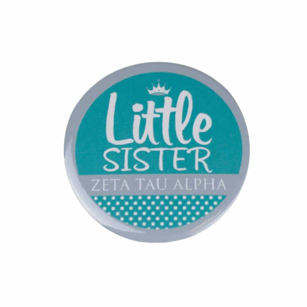 Zeta Tau Alpha Little Sister Polka Dot Button