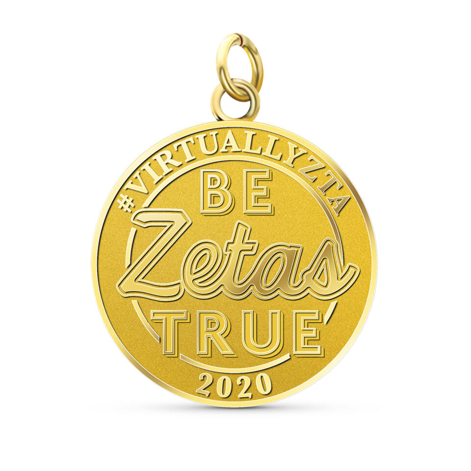 18 Gold-Plated Sterling Silver Zeta Tau Alpha Sm Pendant LogoArt Necklace GP015ZTA