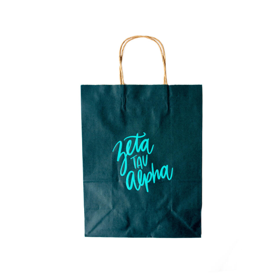 Zeta Tau Alpha Navy Paper Bag